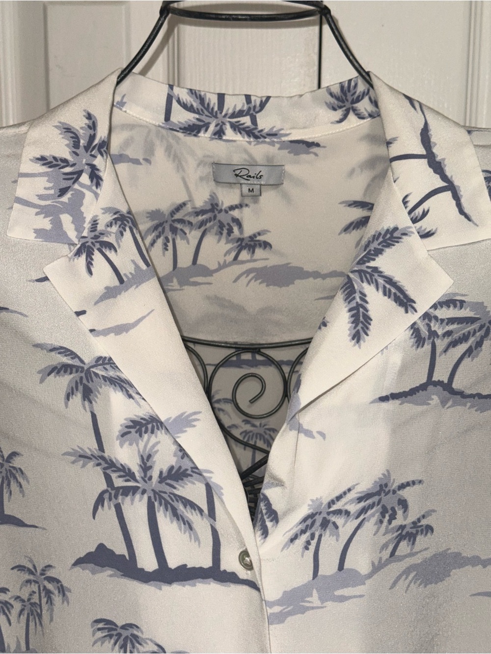 Rails 100% silk tropical, palm tree, blouse, size medium - Picture 5 of 9